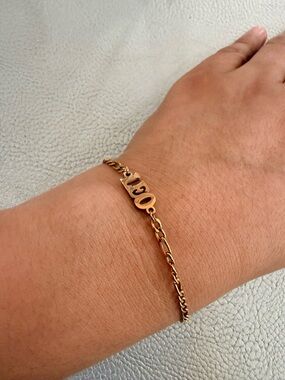 18k Gold Plated  ‘LEO’ Zodiac Sign Chain Bracelet - NWT